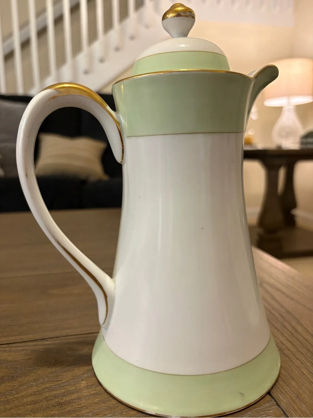 Vintage Nippon Hand Painted Porcelain Pitcher / Pot –Gold Detail